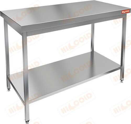 Стол нержавеющий разделочный центральный с полкой HICOLD НСО-12/7П для предприятий общественного питания