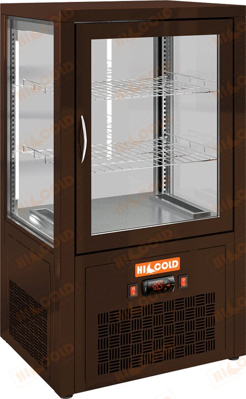 Настольная вертикальная холодильная витрина HICOLD VRC 70 Brown для предприятий общественного питания