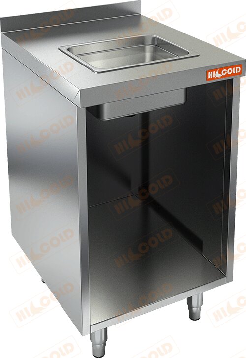 Стол закрытый с трех сторон с мойкой, с бортом HICOLD НБМСЗОМ-4/5Б для предприятий общественного питания Стол закрытый с трех сторон с мойкой, с бортом HICOLD НБМСЗОМ-4/5Б для предприятий общественного питания