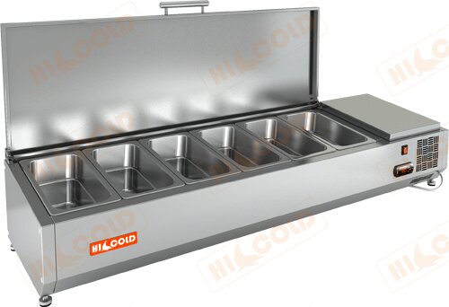 Настольная охлаждаемая витрина для ингредиентов HICOLD VRTU 1390 для предприятий общественного питания Настольная охлаждаемая витрина для ингредиентов HICOLD VRTU 1390 для предприятий общественного питания