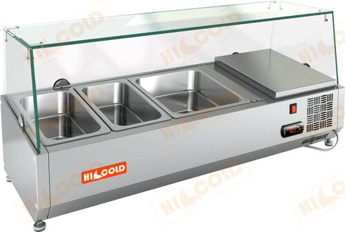 Настольная охлаждаемая витрина для ингредиентов HICOLD VRTG 1000 для предприятий общественного питания
