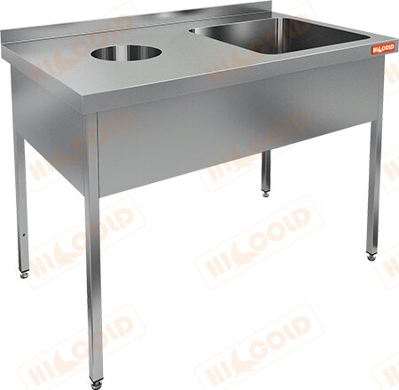 Ванна моечная с отверстием для сбора отходов HICOLD НДСО1М-12/7БП для предприятий общественного питания