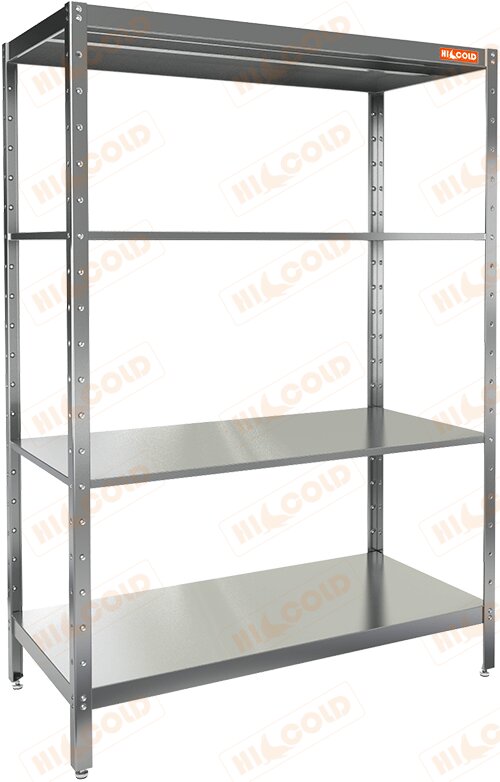 Стеллаж нержавеющий кухонный усиленный HICOLD НСКУ-12/5 для предприятий общественного питания Стеллаж нержавеющий кухонный усиленный HICOLD НСКУ-12/5 для предприятий общественного питания