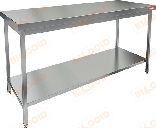 Стол нержавеющий разделочный центральный с полкой HICOLD НСО-15/7П для предприятий общественного питания