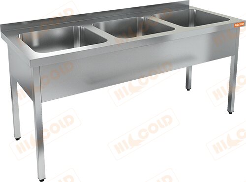 Ванна моечная трехсекционная HICOLD НСО3М-16/6Б для предприятий общественного питания