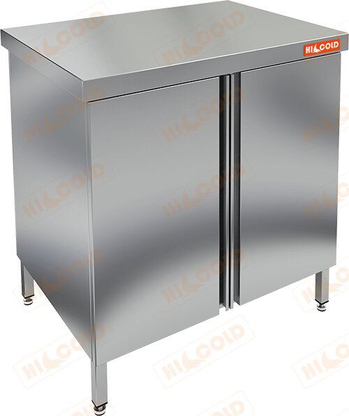 Стол нержавеющий центральный с распашными дверями HICOLD НСЗ-8/6 для предприятий общественного питания
