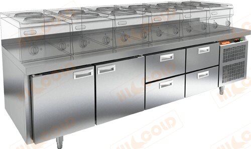 Стол охлаждаемый под тепловое оборудование HICOLD GN 1122/TN LT для предприятий общественного питания Стол охлаждаемый под тепловое оборудование HICOLD GN 1122/TN LT для предприятий общественного питания
