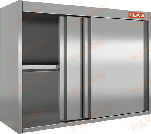 Полка нержавеющая настенная с дверцами купе HICOLD НПК-8/3 для предприятий общественного питания