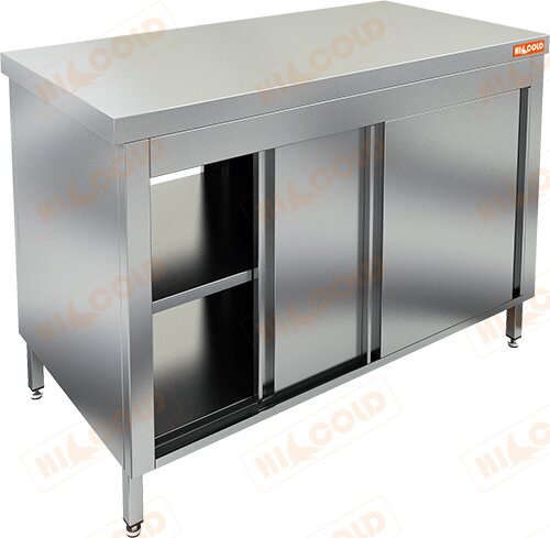 Стол нержавеющий сквозной купе HICOLD НСЗК-9/6Т для предприятий общественного питания