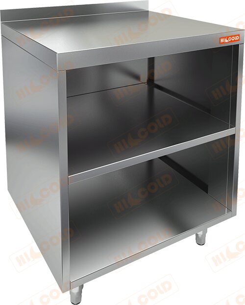 Стол открытый с полкой, с бортом HICOLD НБМСО-4/2,5БП для предприятий общественного питания
