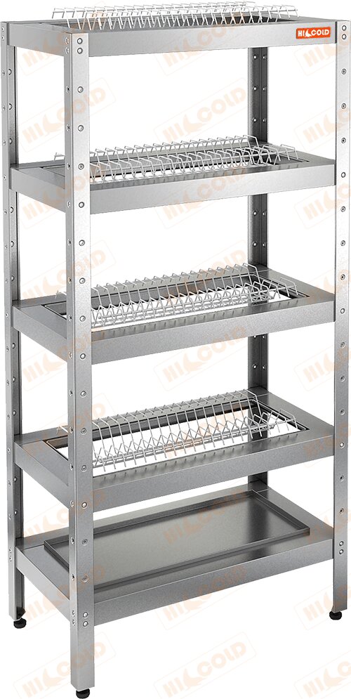 Стеллаж нержавеющий для сушки посуды HICOLD НСДСТ-6/4 для предприятий общественного питания