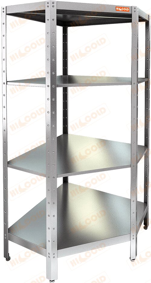 Стеллаж производственный кухонный угловой HICOLD НСКУВ-6/5 для предприятий общественного питания